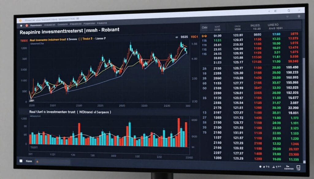 A high-quality digital dashboard showing stock market growth charts for various estate investment trusts and consistent dividend payouts. A high-quality digital dashboard showing stock market growth charts for various estate investment trusts and consistent dividend payouts.