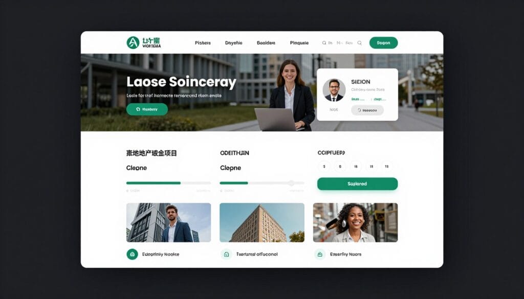 A professional website interface showcasing multiple large-scale estate crowdfunding projects with progress bars and investment tiers for users. A professional website interface showcasing multiple large-scale estate crowdfunding projects with progress bars and investment tiers for users.